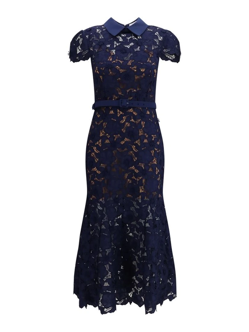Blue Polyester Cocktail Dress