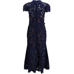 Blue Polyester Cocktail Dress