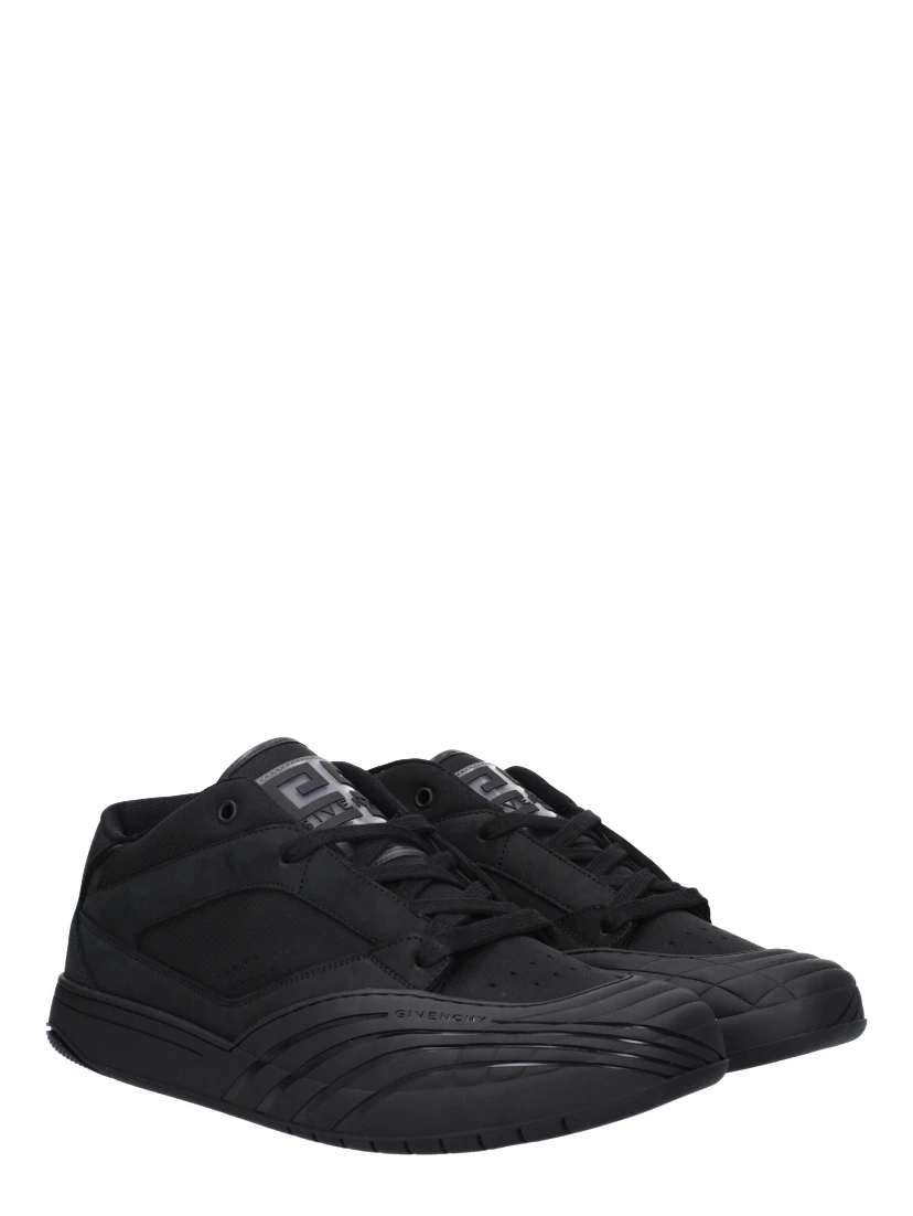 Black Fabric Low Top Sneakers