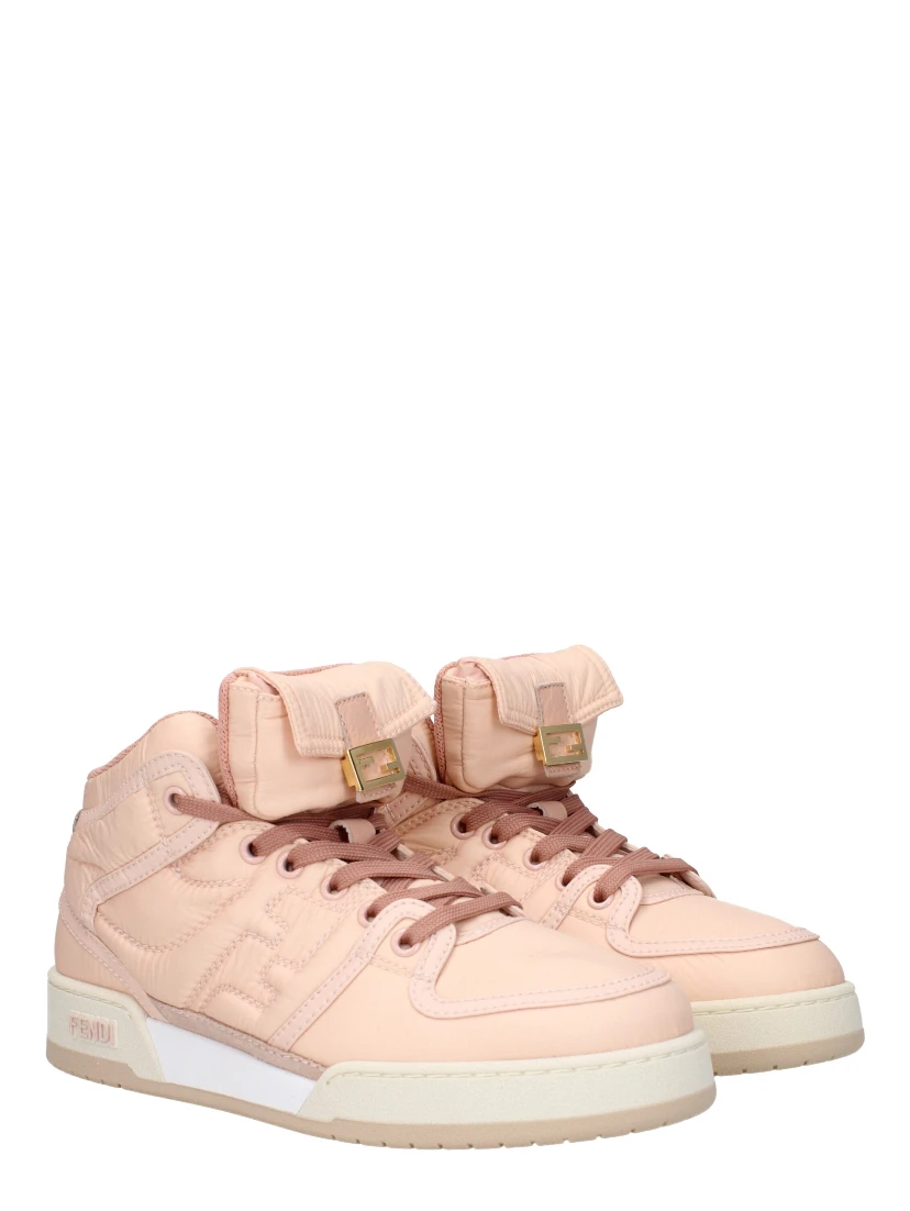 Pink Nylon High Top Sneakers
