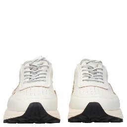 White Leather Low Top Sneakers