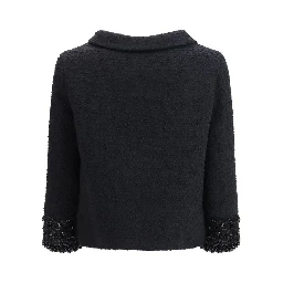 Black Fleece Wool Coat