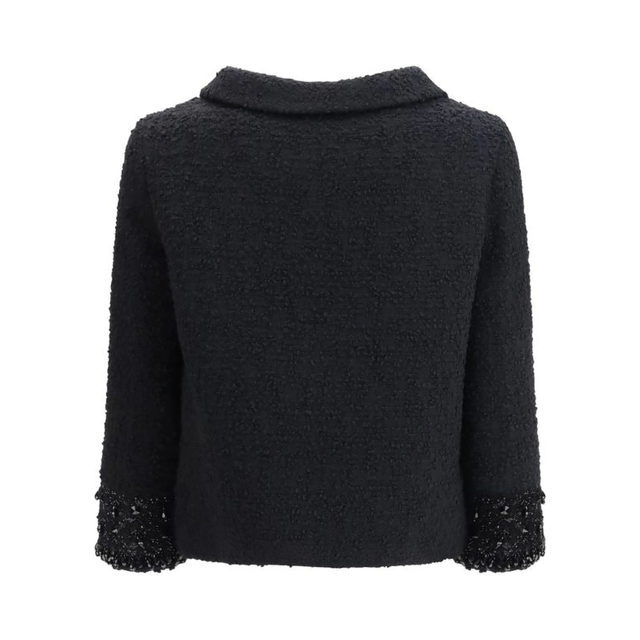 Black Fleece Wool Coat