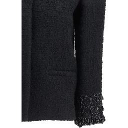 Black Fleece Wool Coat