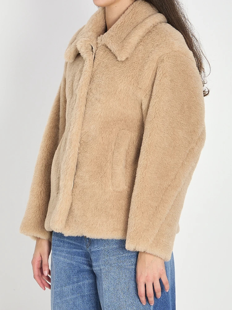 Cropped Teddy coat alternative