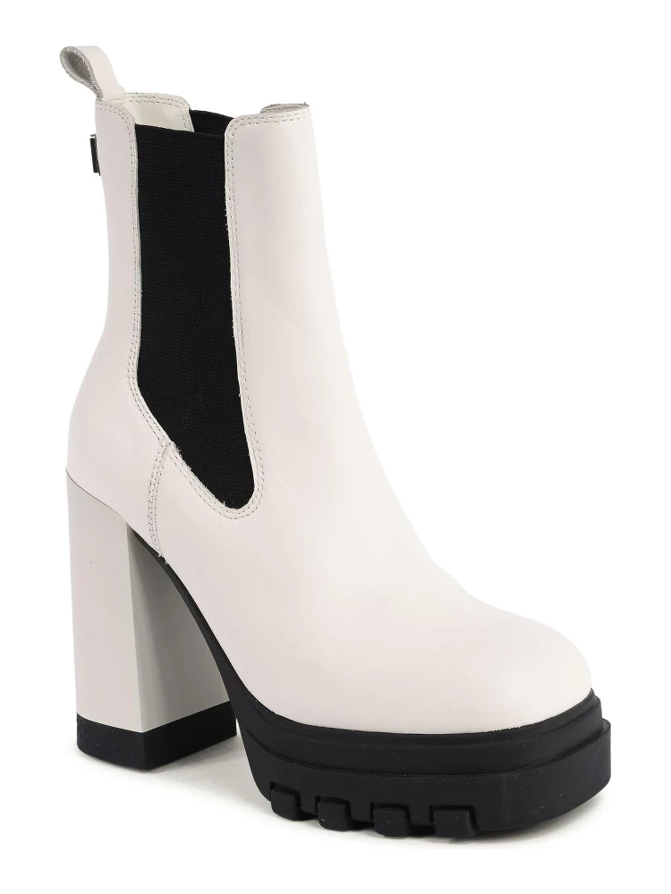 White Leather Ankle Boots