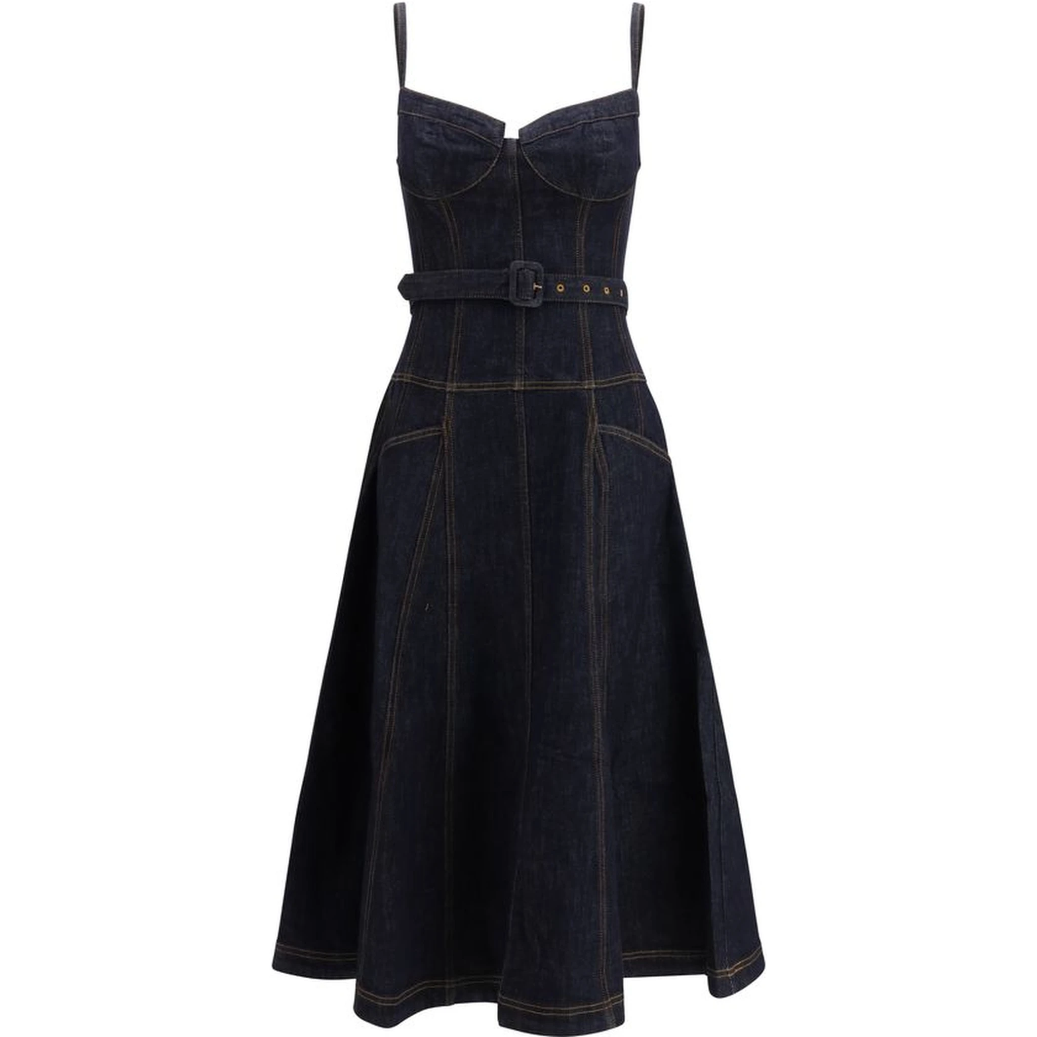 Blue Cotton Casual Dress