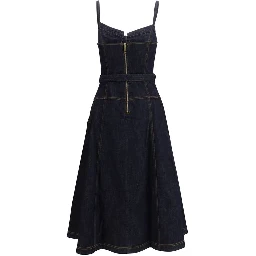 Blue Cotton Casual Dress