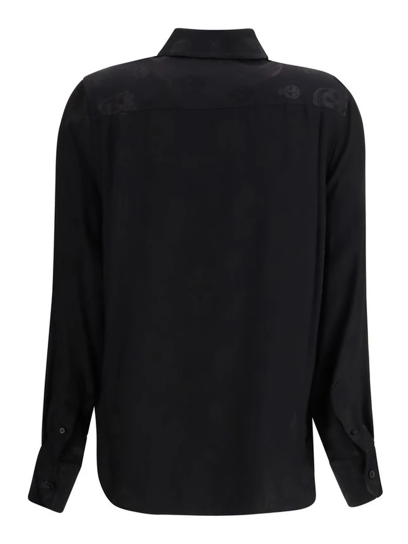 Black Viscose Pattern Shirt