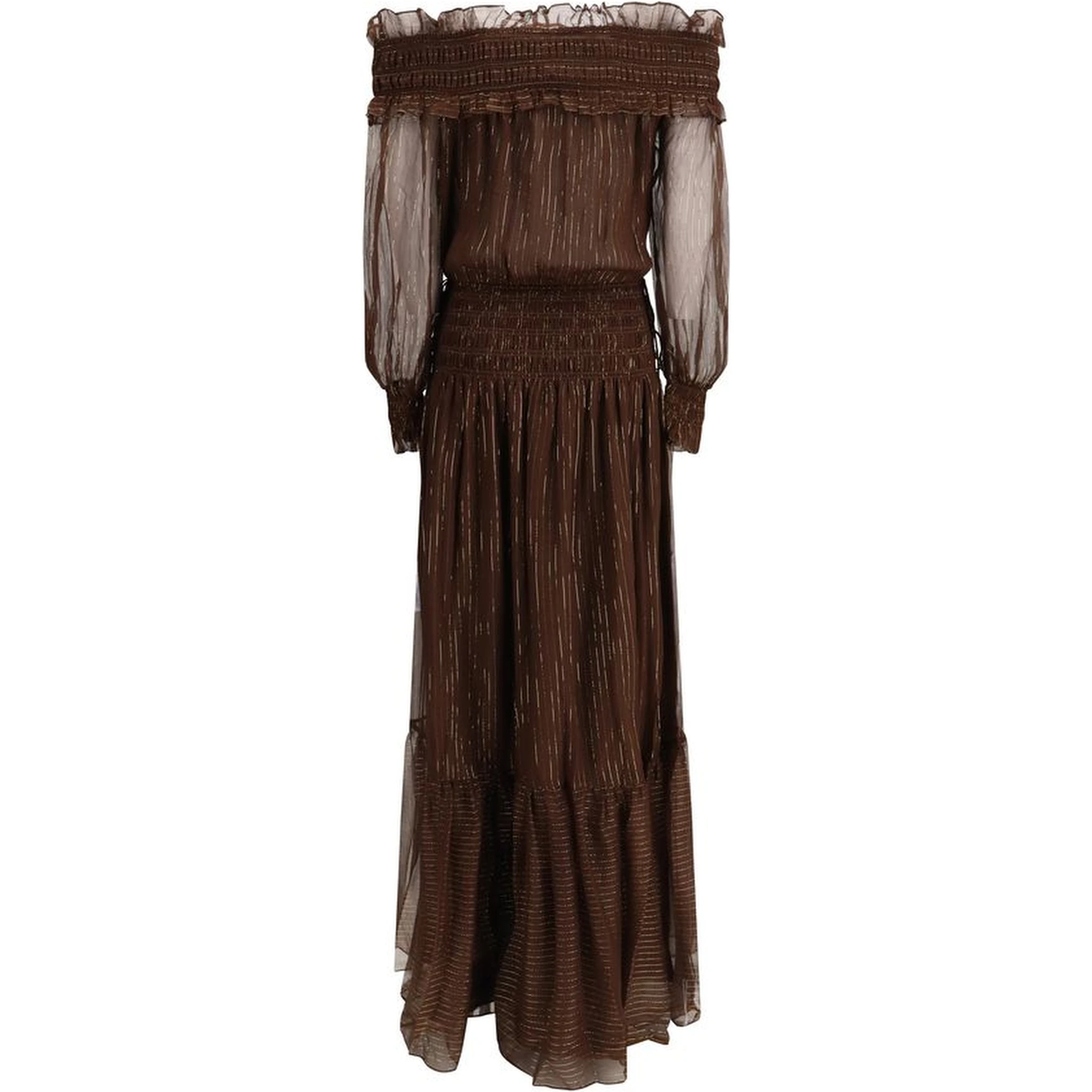 Brown Silk Long Dress