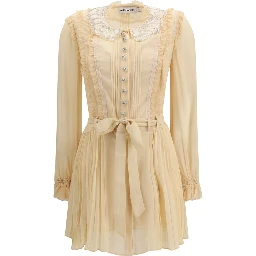 Cream Viscose Casual Dress