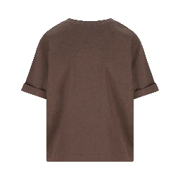 Brown cotton jersey T-shirt