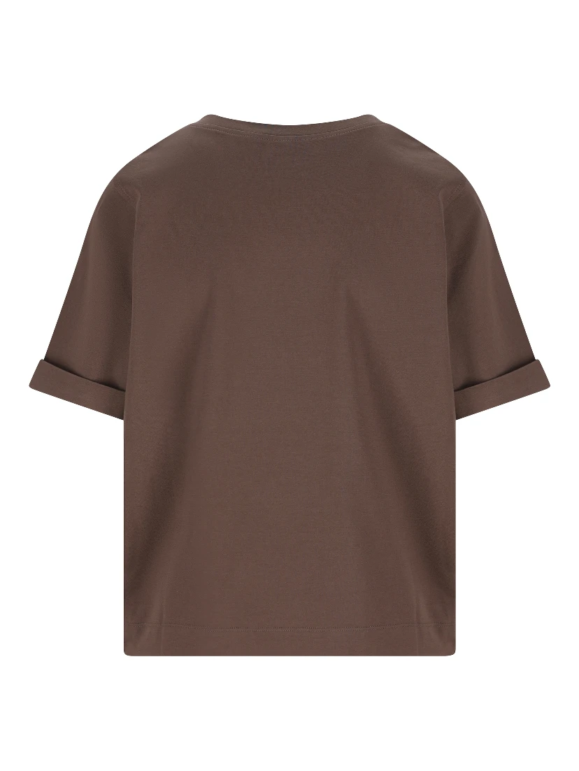 Brown cotton jersey T-shirt