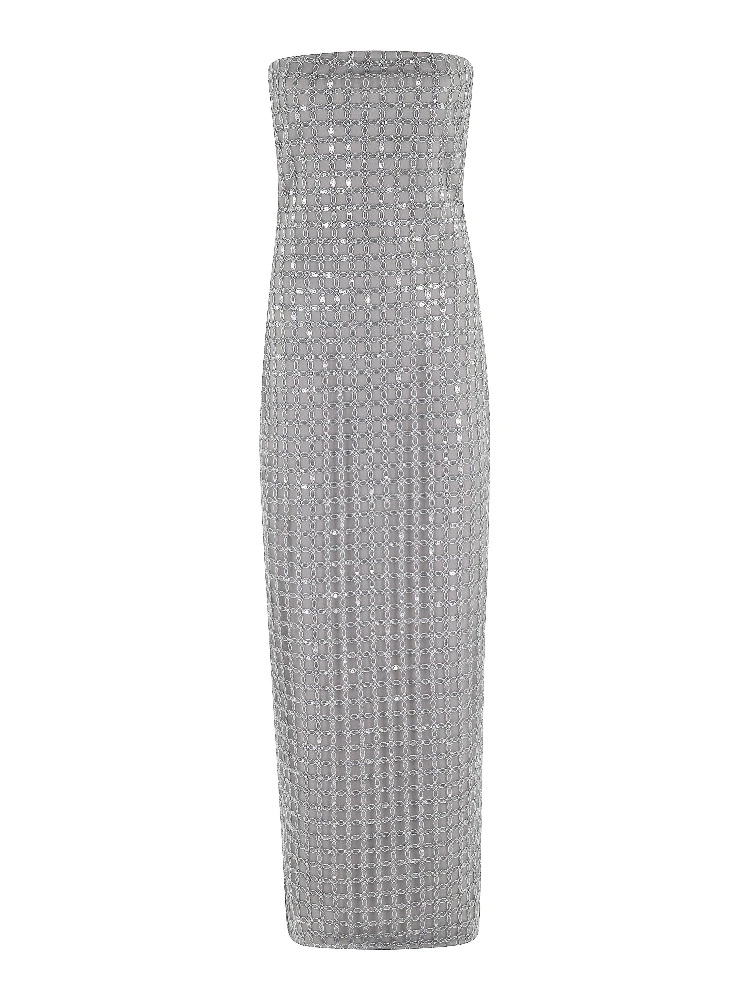 BEADED MAXI TUBE DRESS