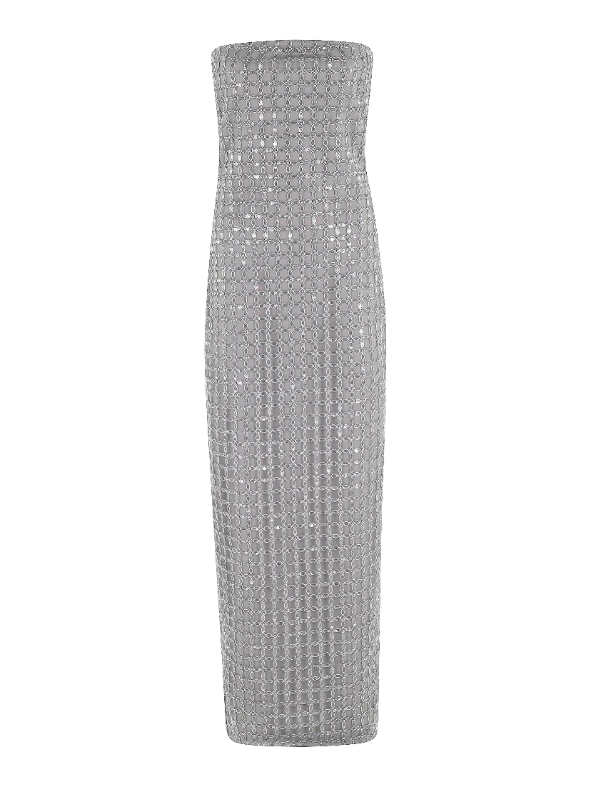 BEADED MAXI TUBE DRESS