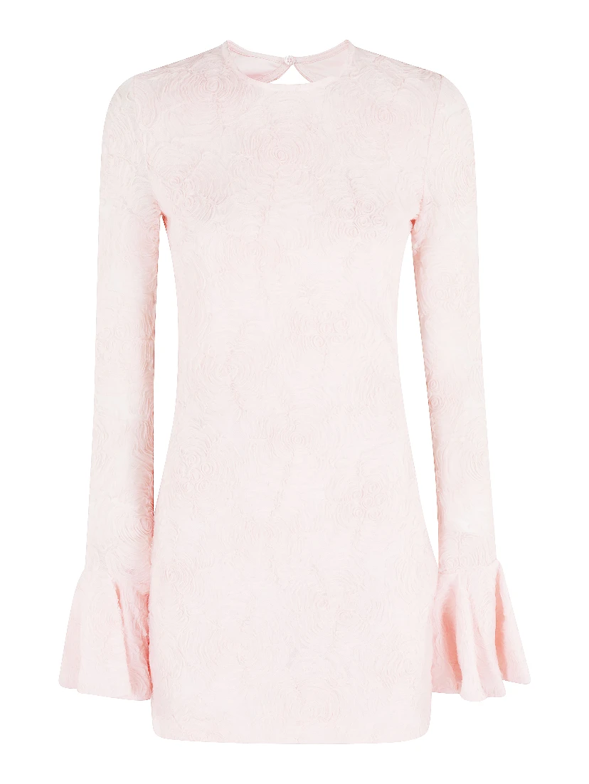 MESH FRILL MINI DRESS