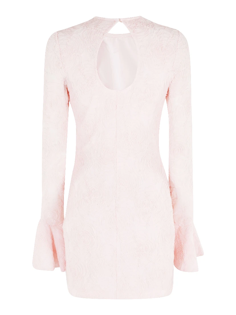 MESH FRILL MINI DRESS