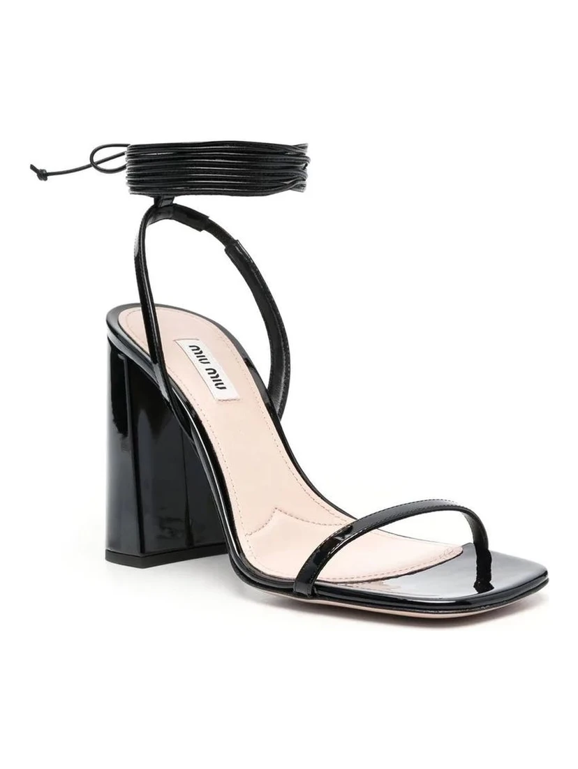 Black Calfskin Platform Sandals