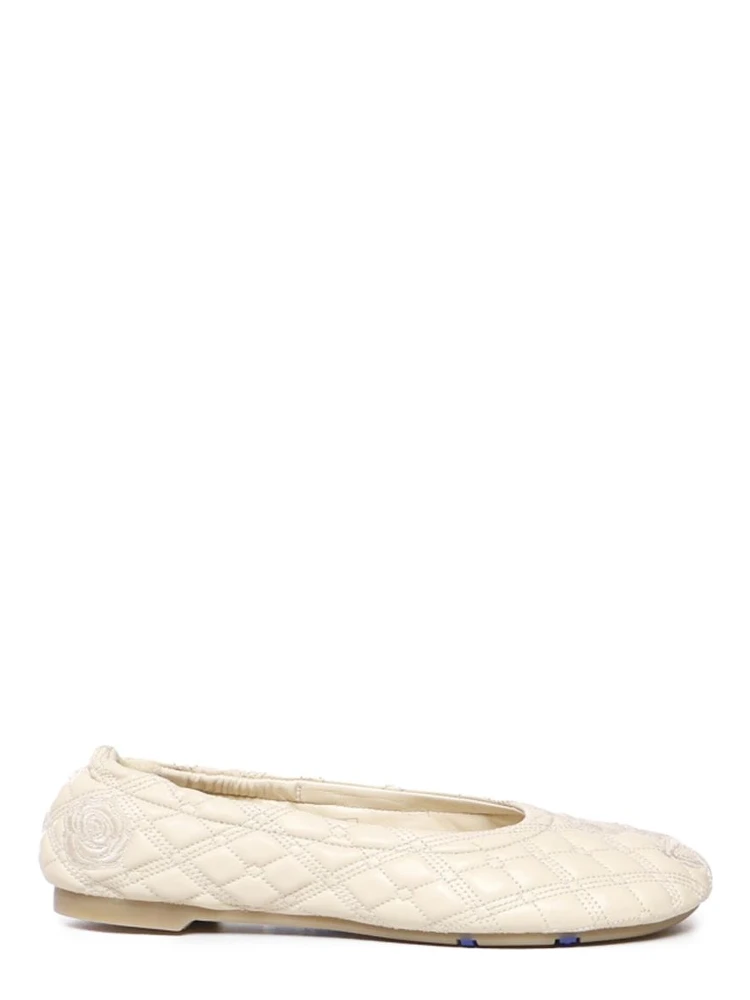 White Lamb Leather Ballet Flats