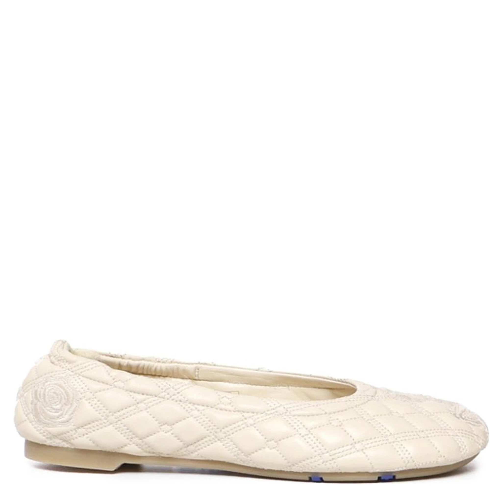 White Lamb Leather Ballet Flats