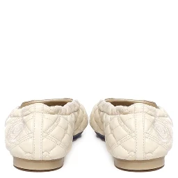 White Lamb Leather Ballet Flats