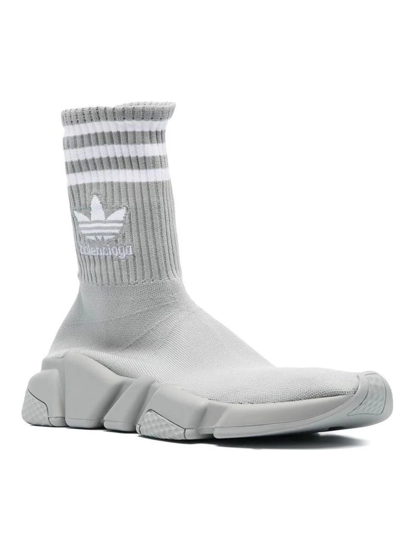 Gray Nylon Athletic Sneakers