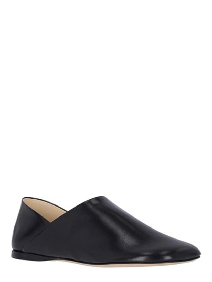 Black Lamb Leather Slip-On Loafers