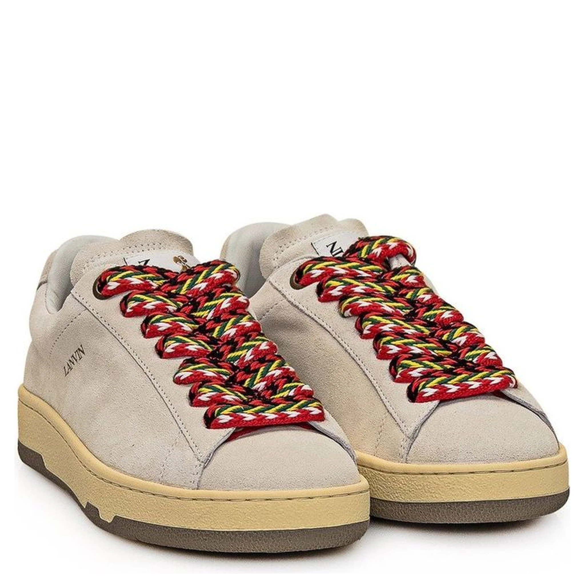 Gray Leather Low Top Sneakers