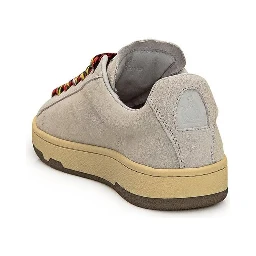 Gray Leather Low Top Sneakers
