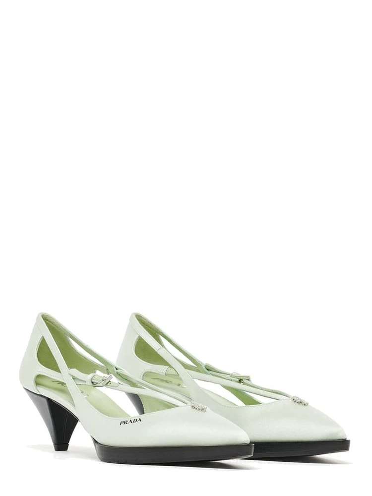 Bicolor Silk Mid Heel Pumps alternative