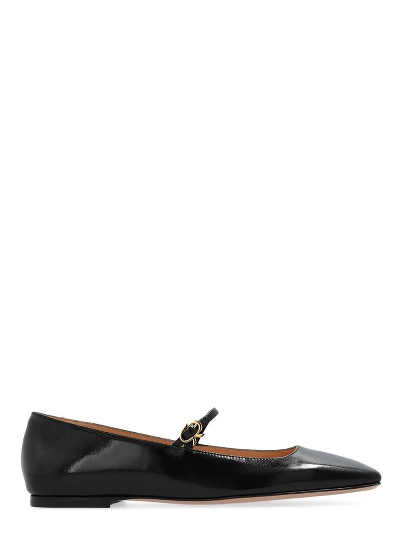 Black Calfskin Ballet Flats