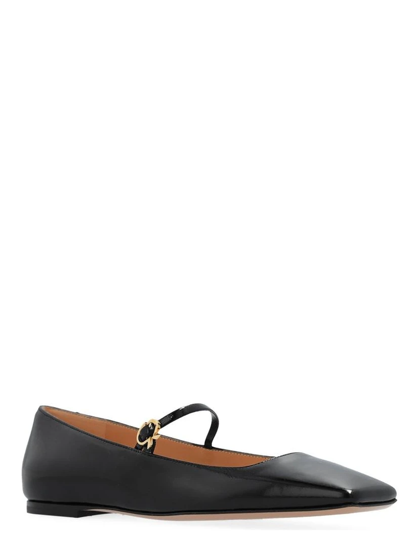Black Calfskin Ballet Flats