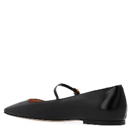Black Calfskin Ballet Flats