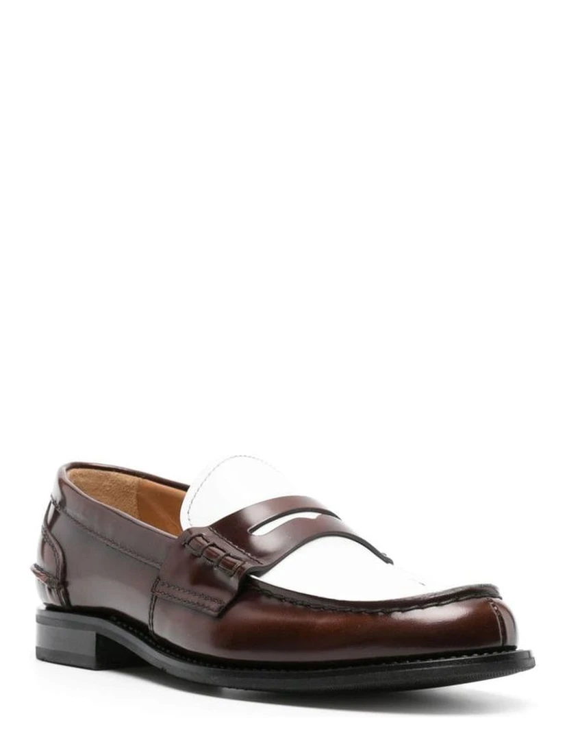 Brown Calfskin Slip-On Loafers