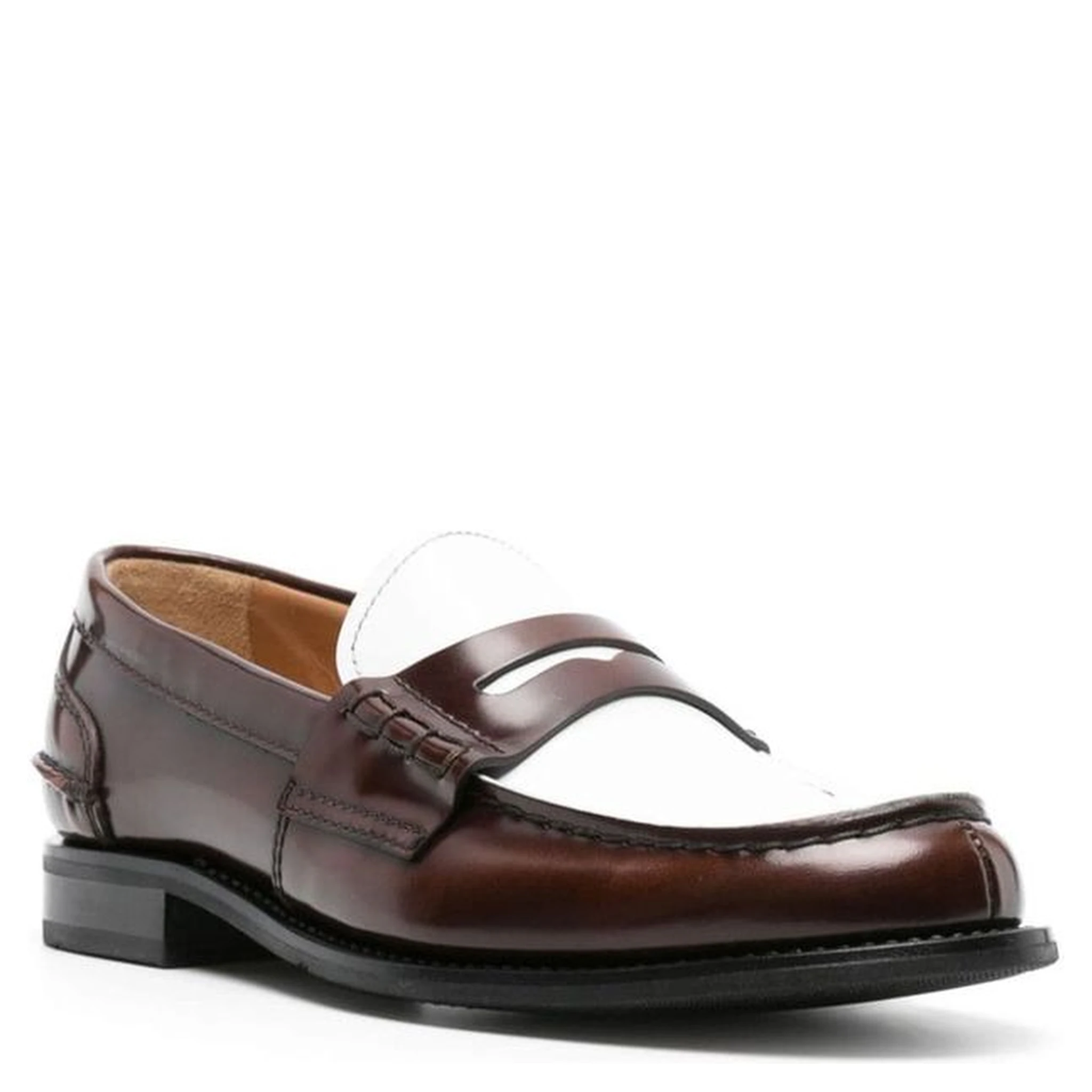 Brown Calfskin Slip-On Loafers