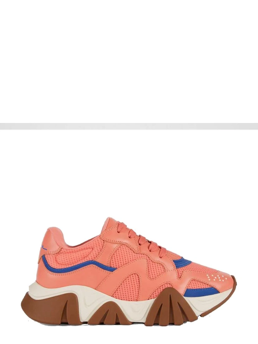 Orange Leather Chunky Sneakers