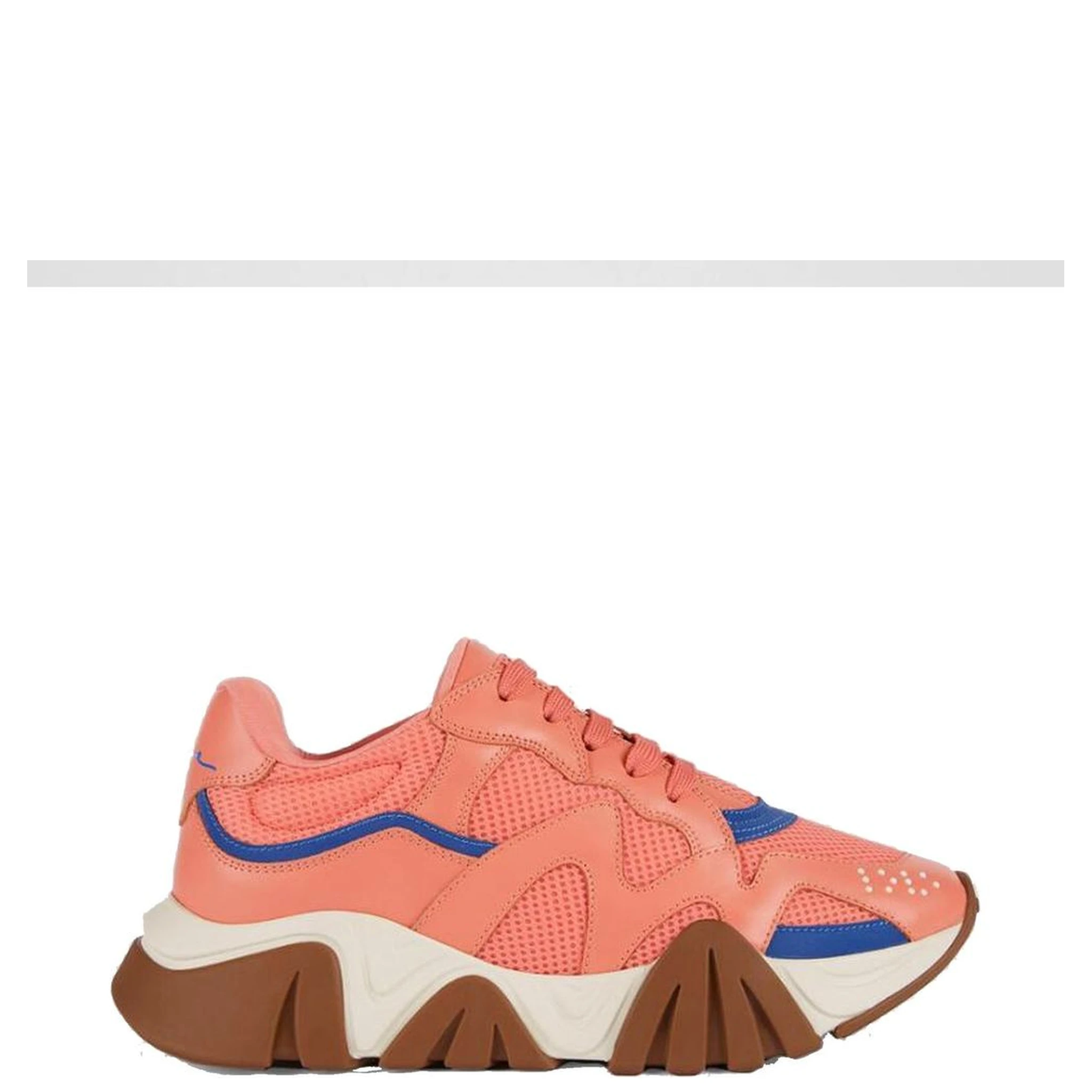 Orange Leather Chunky Sneakers
