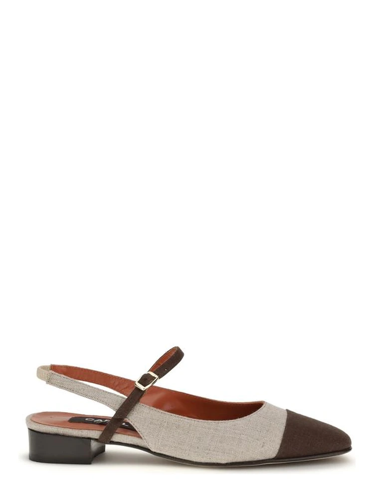 Beige Cotton Ballet Flats