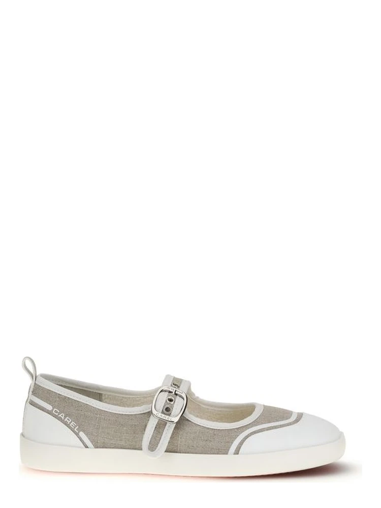 Beige Cotton Ballet Flats