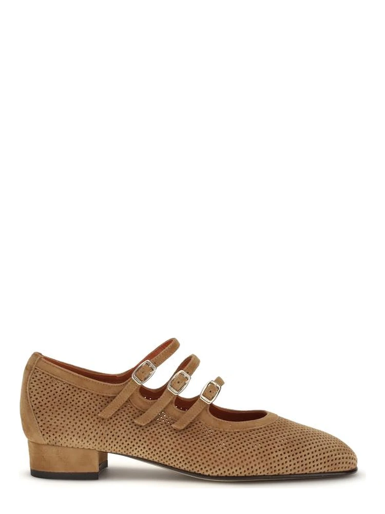 Beige Calf Leather Bos Taurus Ballet Flats
