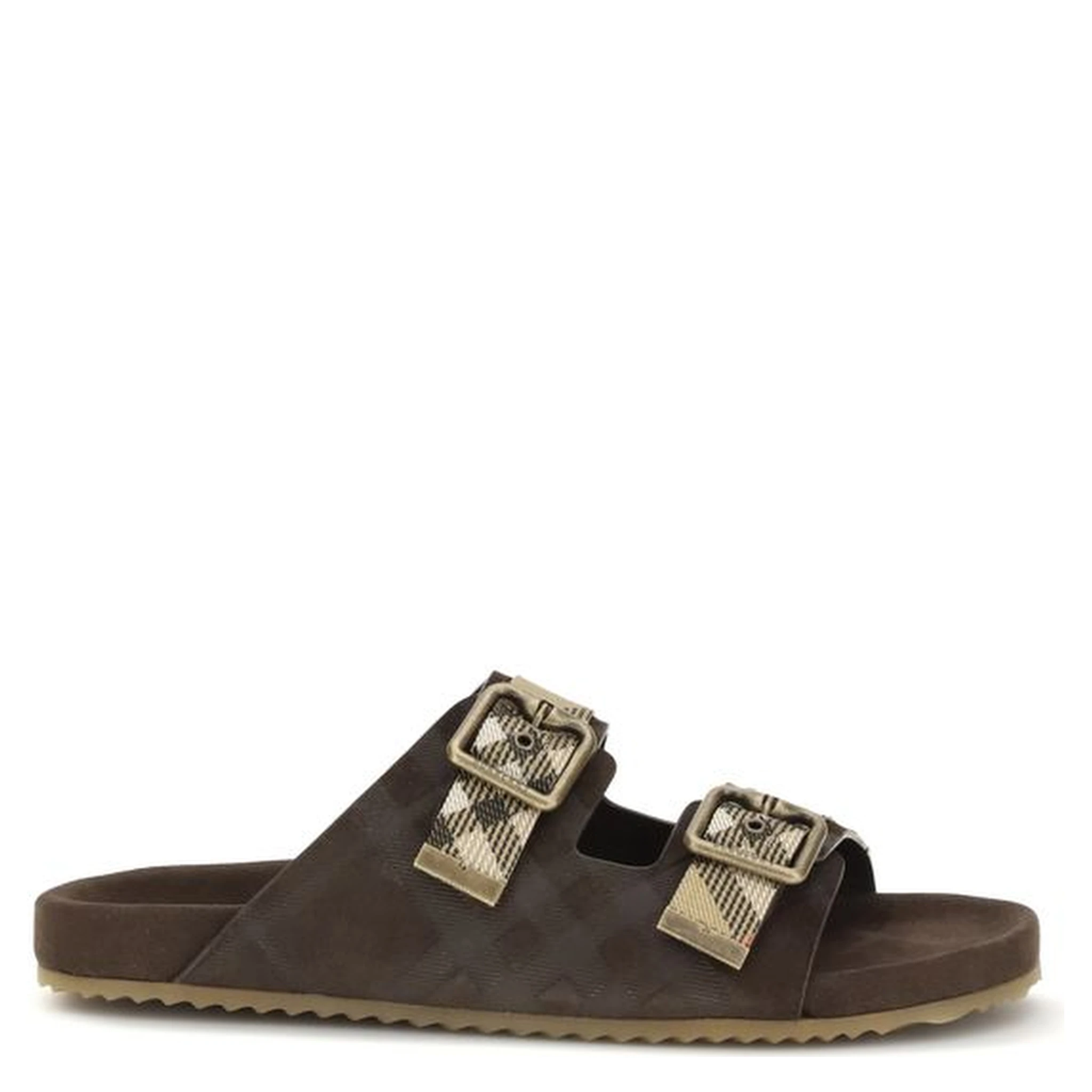 Brown Rubber Flat Sandals
