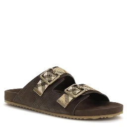 Brown Rubber Flat Sandals