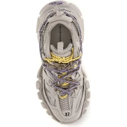 Gray Polyester Athletic Sneakers
