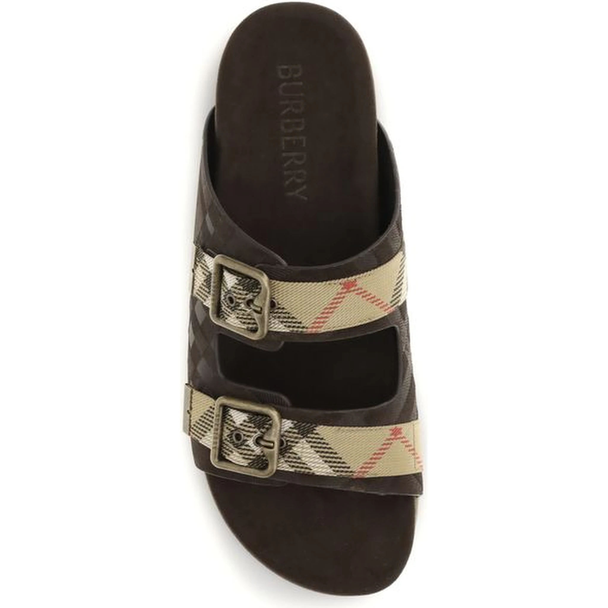 Brown Rubber Flat Sandals
