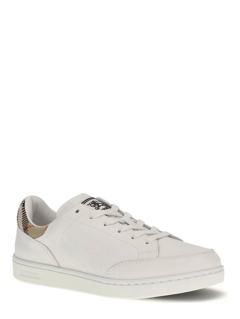 White Calf Leather Bos Taurus Low Top Sneakers