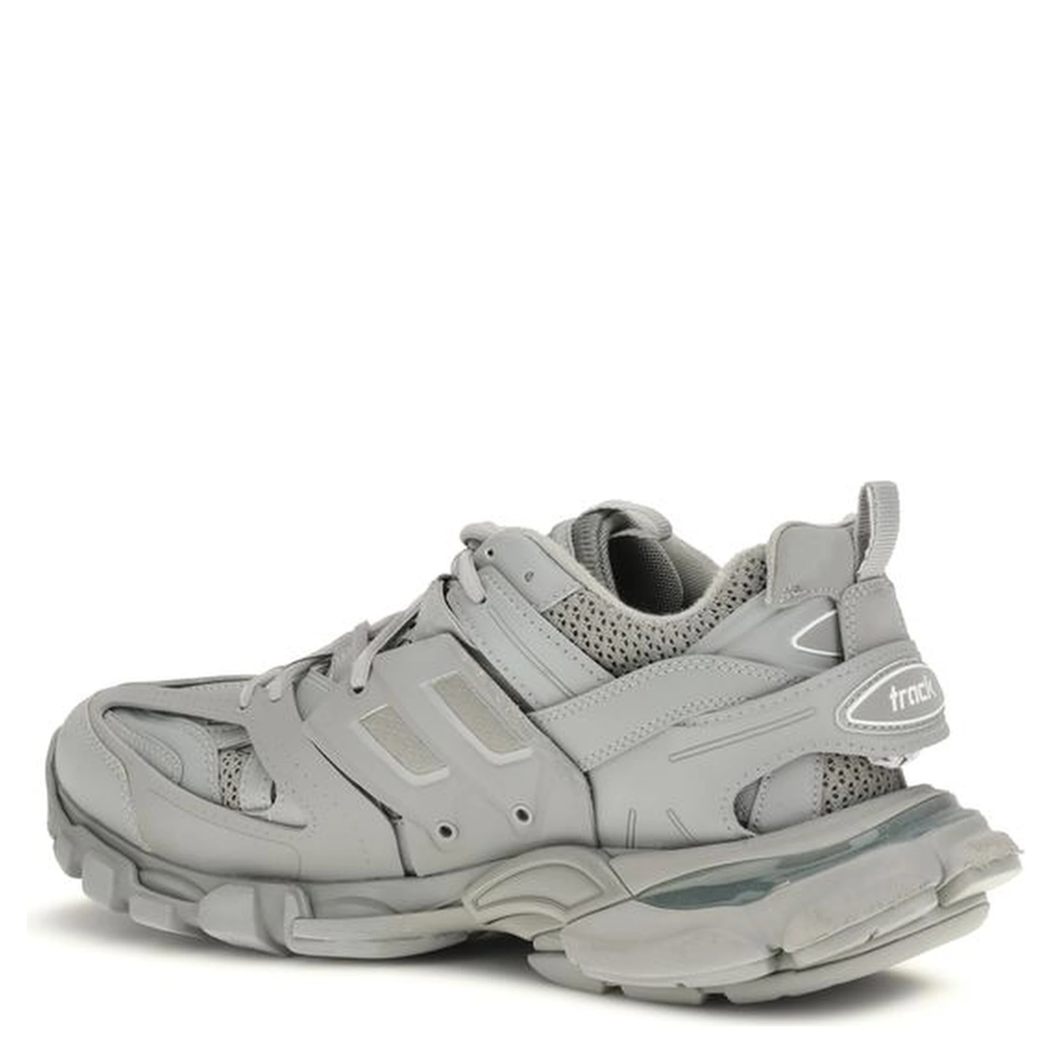 Gray Polyester Athletic Sneakers