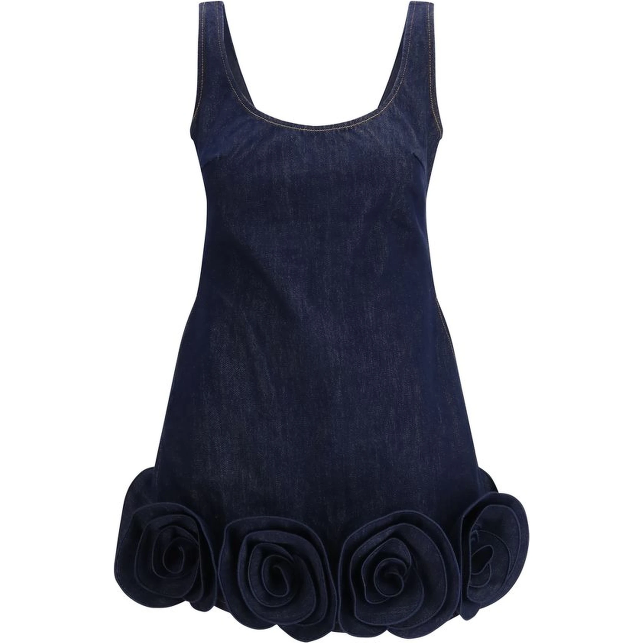 Blue Cotton Casual Dress