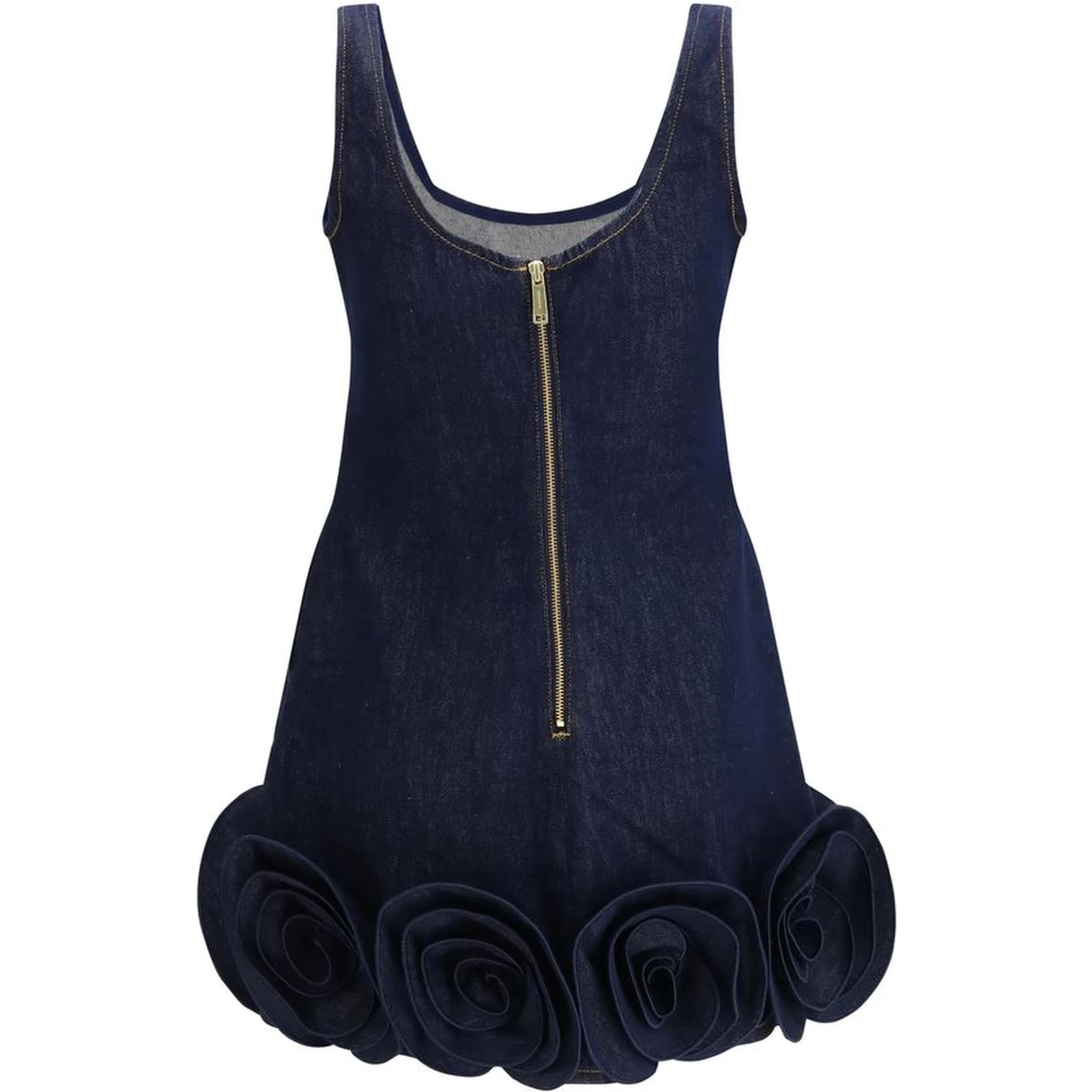 Blue Cotton Casual Dress