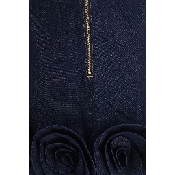 Blue Cotton Casual Dress