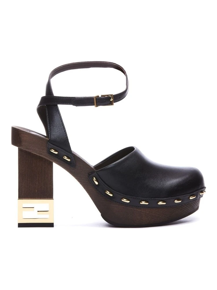 Black Calfskin Clogs